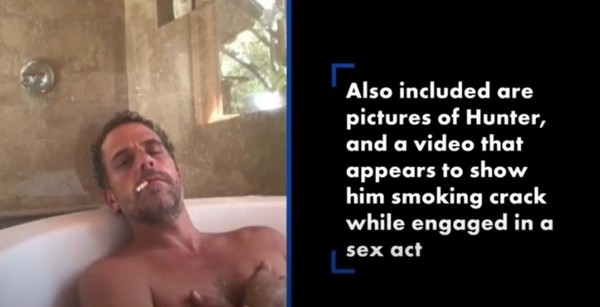 ▲바이든의 둘째 아들 헌터의 코카인 흡입과 문란한 사생활이 담긴 동영상