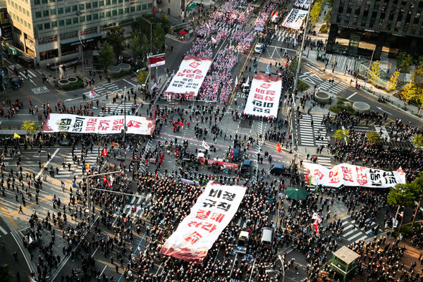 ▲ 2021년 10월 20일, 서울 서대문역 사거리에서 열린 민주노총 총파업 서울대회 ⓒ노동과세계