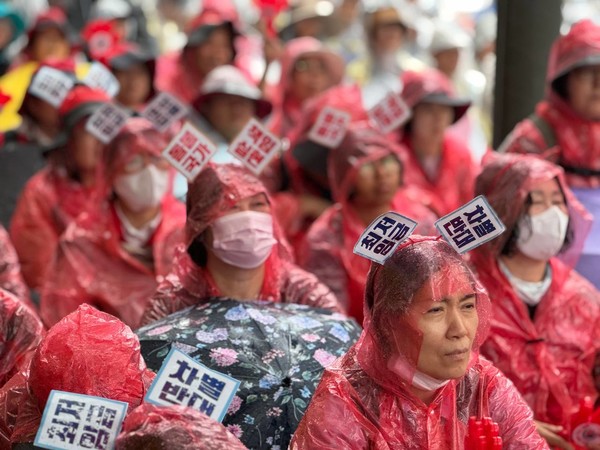 ▲ 서비스노동자 사전 결의대회 ⓒ서비스연맹