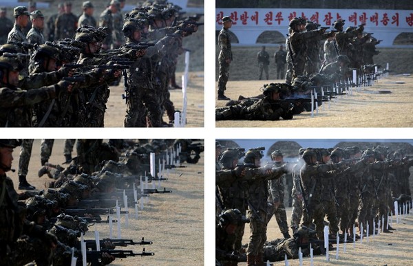 김정은 총비서는 조선인민군 총참모부 작전국 직속 특수작전훈련기지를 방문해 각급 특수작전구분대들의 훈련 실태를 점검했다. ⓒ로동신문