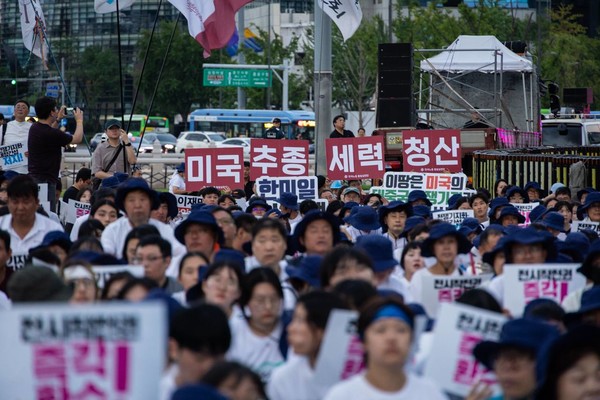 ▲ ‘이 땅은 미국의 전쟁기지가 아니다! 내정간섭 규탄! 작전통제권 즉각 환수! 7·27 자주평화시민대행진’ ⓒ민주노총
